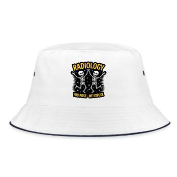 Radiologie Skelette Tanz "You Pose - We Expose" - Bucket Hat - Weiß/Navy - Vorne