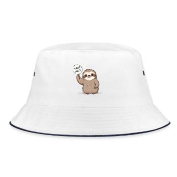 Cute Sloth with Free Hugs Sign - Bucket Hat - white/navy - Front