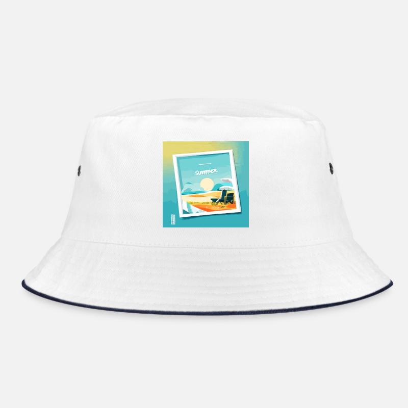 L’été à la plage - Bob - blanc/marine
