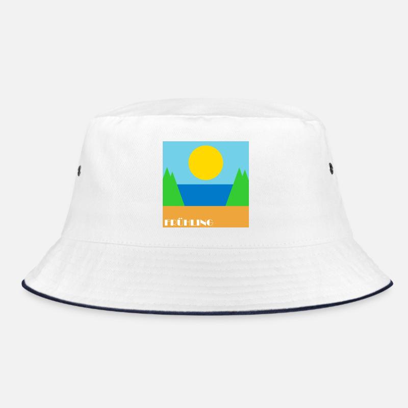 Fruehling - Bucket Hat - Weiß/Navy