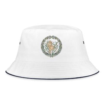 Celtic circle of the shell spiral - Bucket Hat - white/navy - Front