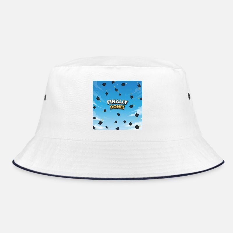 Finally done, final celebration - Bucket Hat - white/navy