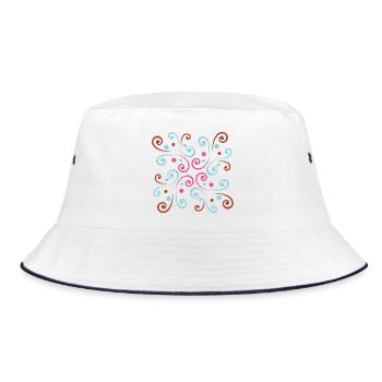 Abstract wavy design by Cean - Bucket Hat - white/navy - Front