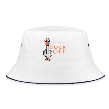 Goose Live Laugh Duck Off Sunglasses Middle Finger - Bucket Hat - white/navy - Front