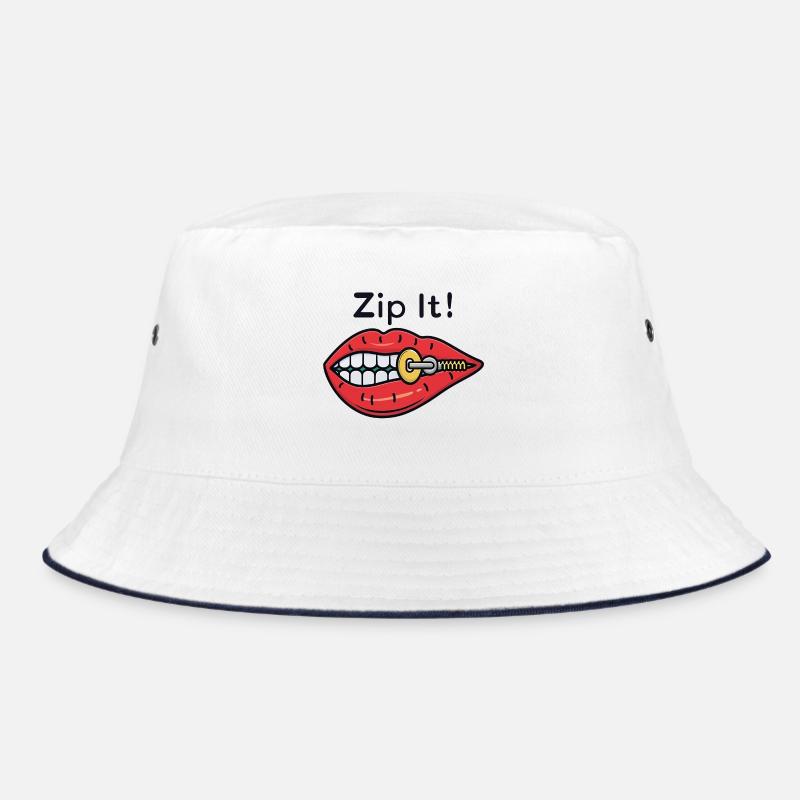 Zip It! Red Lips Zipper Bucket Hat