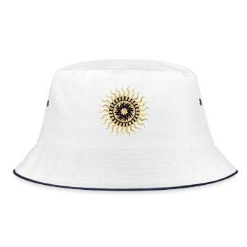 Soleil doré mandala floral - Bob - blanc/marine - Devant