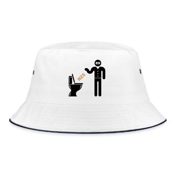 NZS Into the Toilet, Into the Toilet! Opposite Right POS 2C - Bucket Hat - white/navy - Front