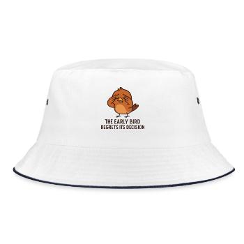 The Early Bird Regrets Its Decision - Bucket Hat - white/navy - Front