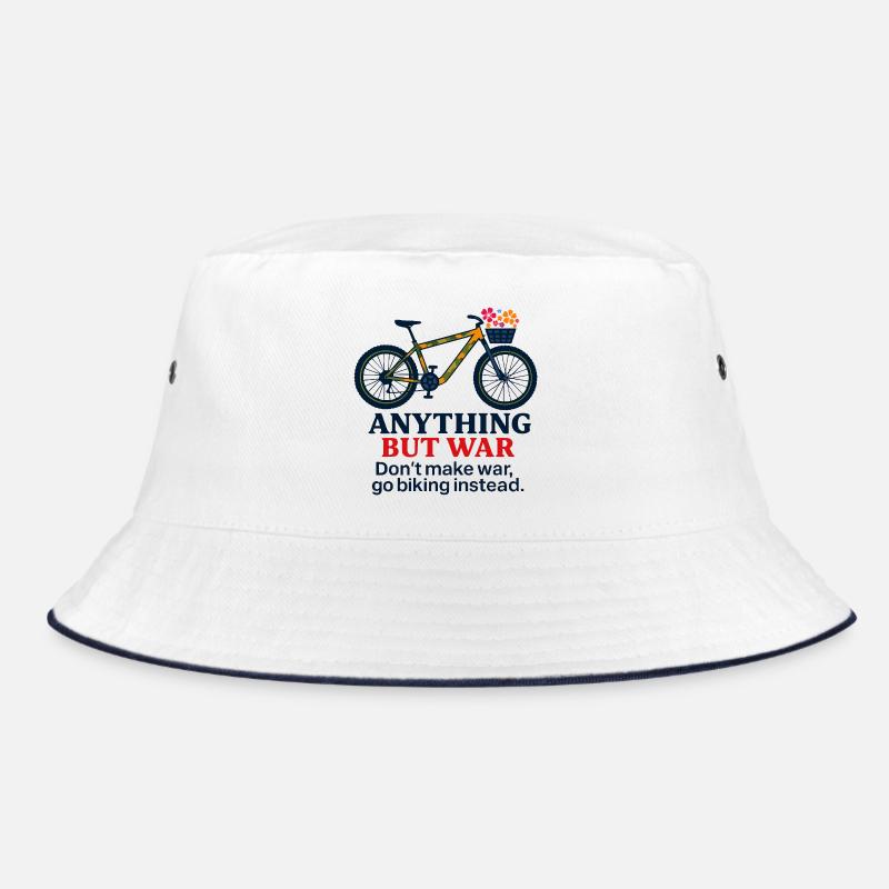 Anything But War - Go Biking Instead Bucket Hat