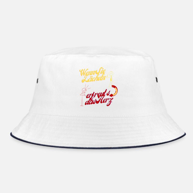 Wenn Sie lächeln  erfreut's das Herz - Bucket Hat - Weiß/Navy
