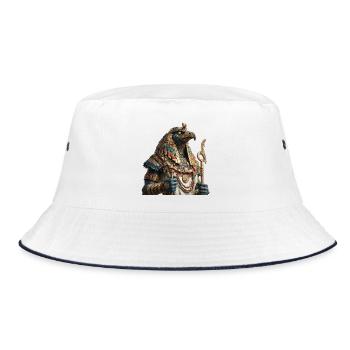 Mythologie Dieu Faucon avec ornements en or - Bob - blanc/marine - Devant