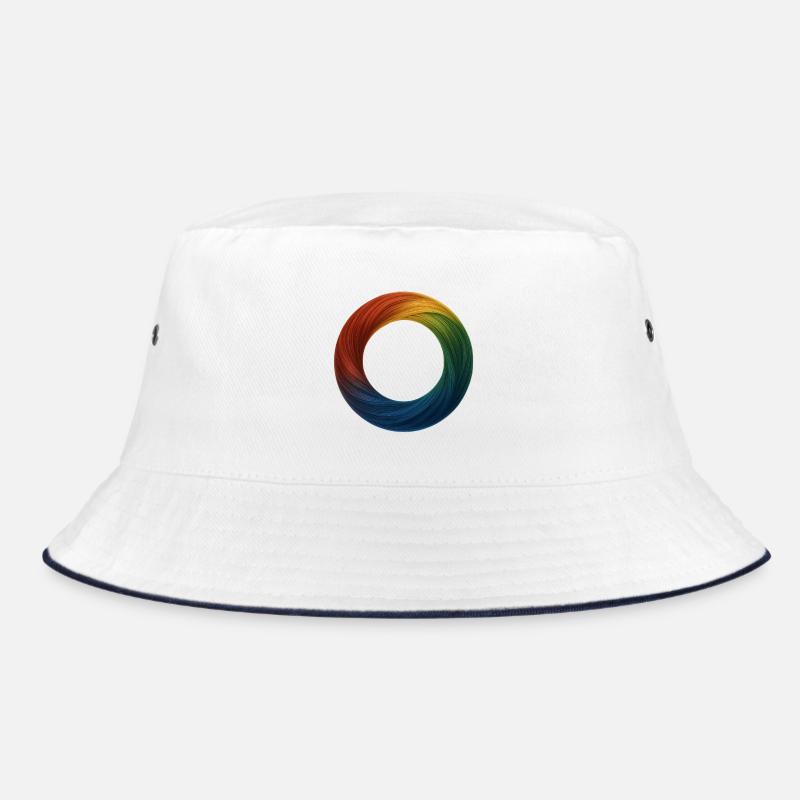 Regenbogenring Pinselzauber - Bucket Hat - Weiß/Navy