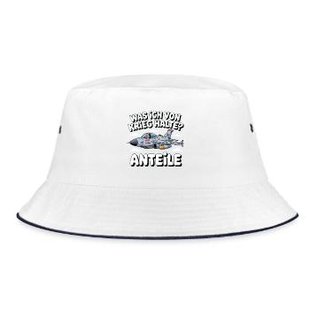 What I think of war, shares - war profit - Bucket Hat - white/navy - Front