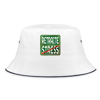 Retirement Stress Work - Bucket Hat - white/navy - Front