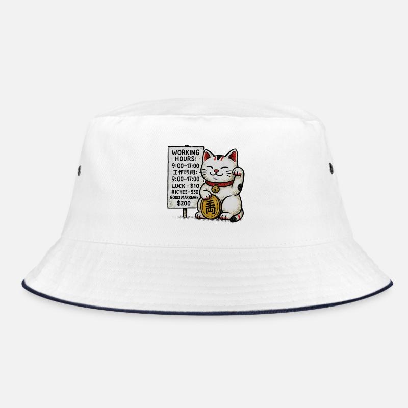 Lucky Cat Fortune Schild Bucket Hat