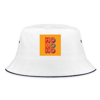 HO HO HO - Bucket Hat - Weiß/Navy - Vorne