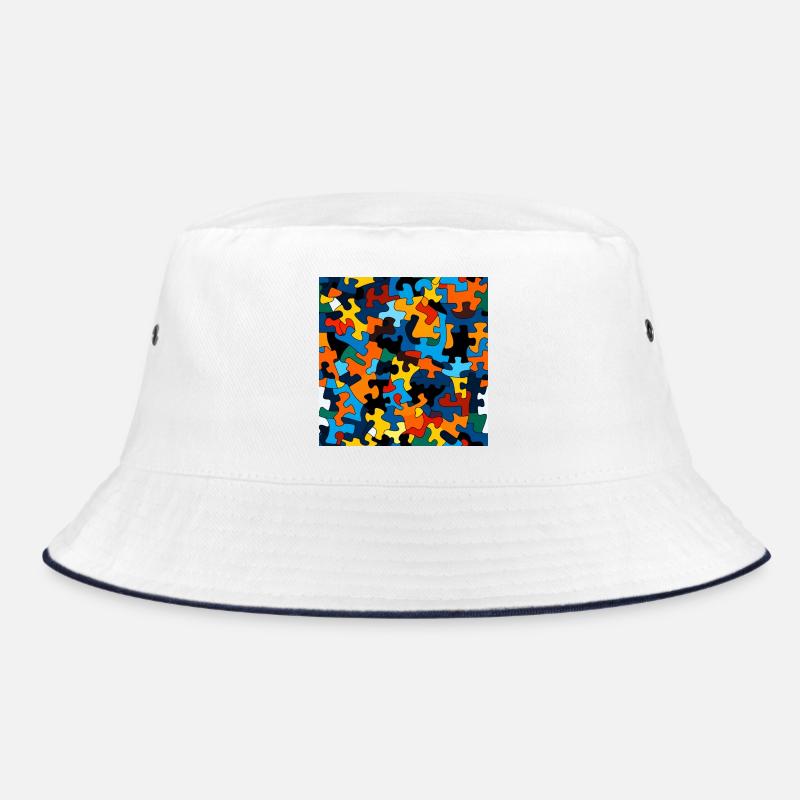 Colorful puzzle piece pattern Bucket Hat