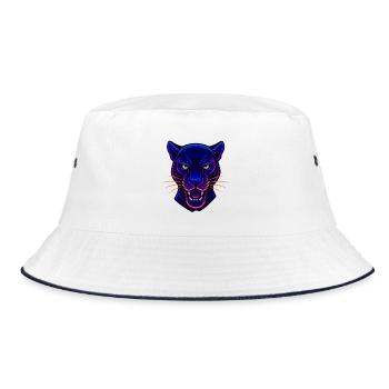 Neon Panther Head - Bucket Hat - white/navy - Front