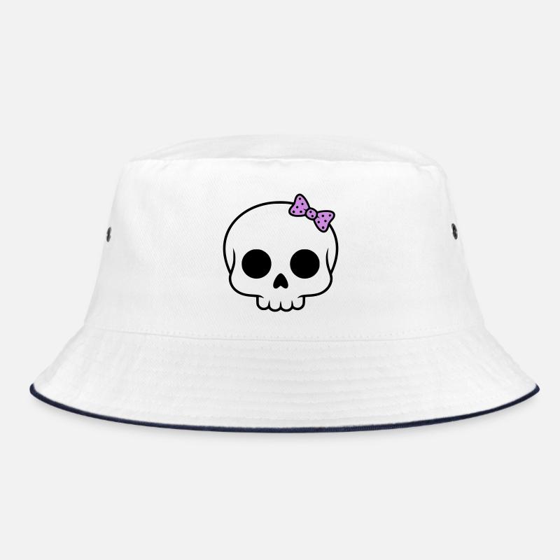 Cute skull with bow | Girly Goth Bucket Hat
