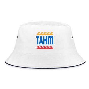 Tahiti - French Polynesia - Polynesia - Beach - Bucket Hat - white/navy - Front