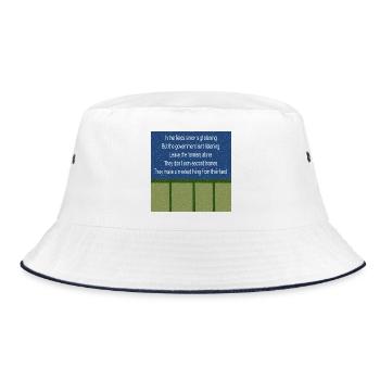 Farmers Fields UK Labour Governement protest rhyme - Bucket Hat - white/navy - Front