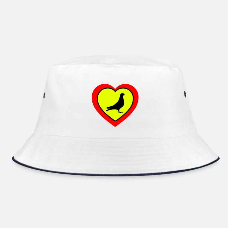 Tauben - Bucket Hat - Weiß/Navy