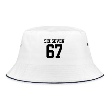 Keep Calm Six Seven Meme Viral Humour Vêtements - Bob - blanc/marine - Devant