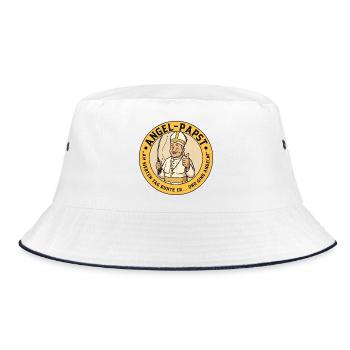 The Angel Pope - Funny motif for anglers - Bucket Hat - white/navy - Front