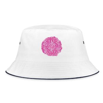 Circle Rose Pink Pattern - Bucket Hat - white/navy - Front
