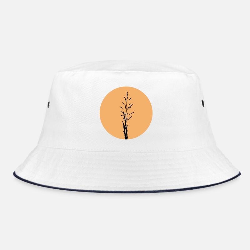 Silhouette im Sunset Circle - Bucket Hat - Weiß/Navy