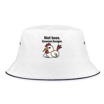 Werde nicht wütend. Nur Hunger. - Bucket Hat - Weiß/Navy - Vorne