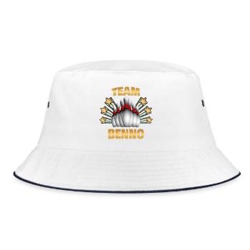 Bowling Benno - Bucket Hat - Weiß/Navy - Vorne