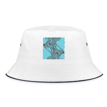 Zebra Pattern Cyan - Bucket Hat - white/navy - Front