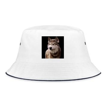 Wolf's Gaze Amber in the Dark - Bucket Hat - white/navy - Front