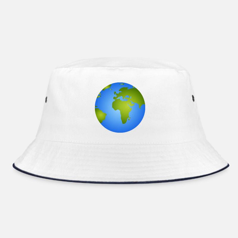 Blue Earth – Stylish Globe Illustration Bucket Hat