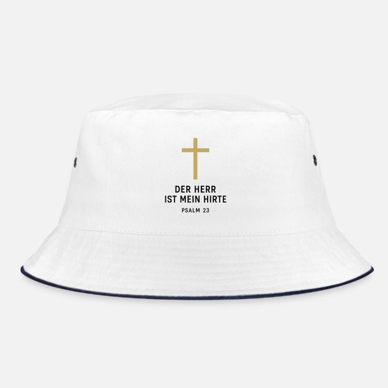 Der Herr ist mein Hirte Psalm 23 - Bucket Hat - Weiß/Navy