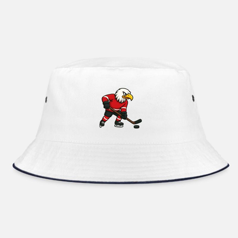 Mascotte de hockey Eagle - Bob - blanc/marine