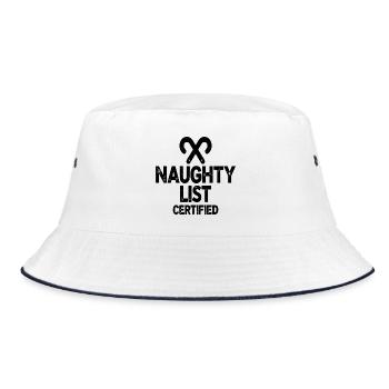 Naughty List Certified Naughty Christmas Quote - Bucket Hat - white/navy - Front
