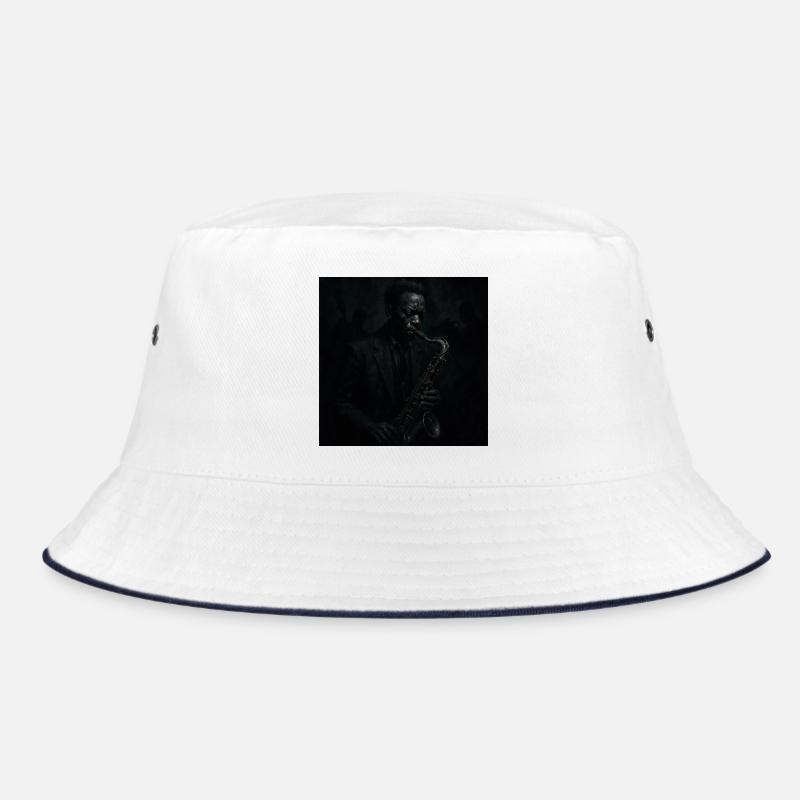 Deep Black Night Saxophone Bucket Hat