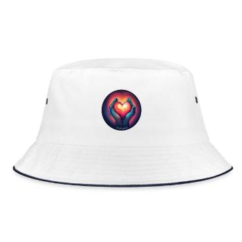 Heart in Hand - Bucket Hat - white/navy - Front