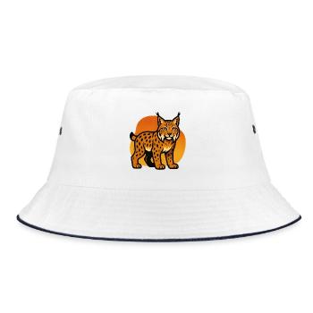 Lynx in sunset shade - Bucket Hat - white/navy - Front