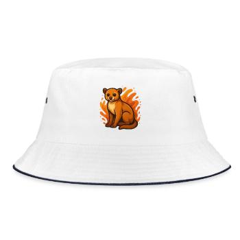 Weekly bear in flames - Bucket Hat - white/navy - Front