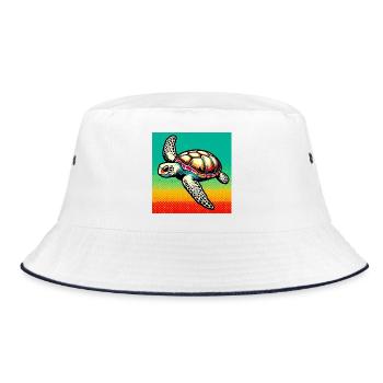 turtle - Bucket Hat - white/navy - Front