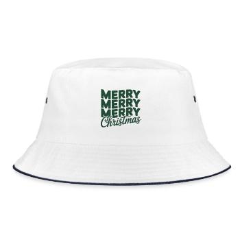 Merry Christmas - Bucket Hat - Weiß/Navy - Vorne