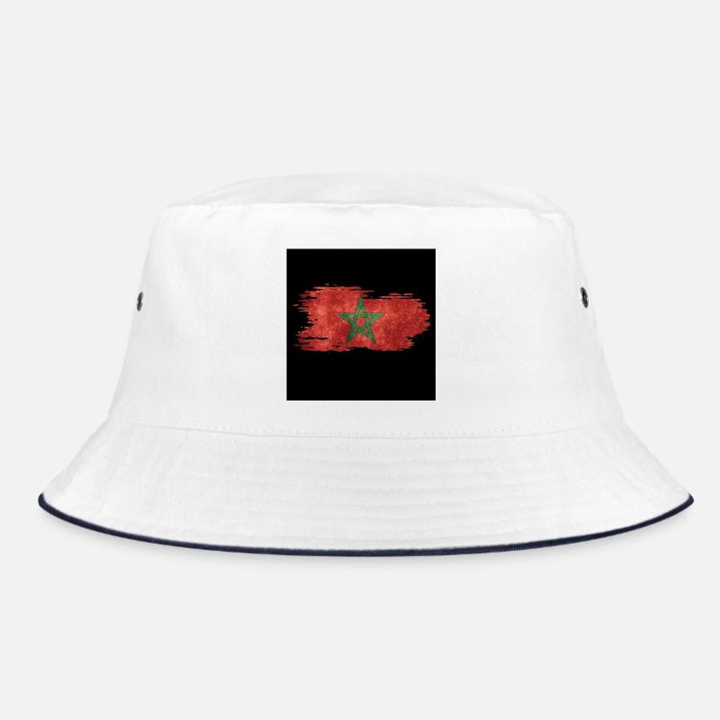 Marokko - Bucket Hat - Weiß/Navy