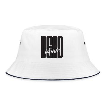 Dead Inside fettes Logo - Bucket Hat - Weiß/Navy - Vorne