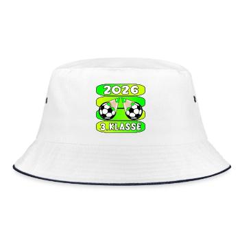 Fußball Grundschule 3. Klasse 2026 - Bucket Hat - Weiß/Navy - Vorne