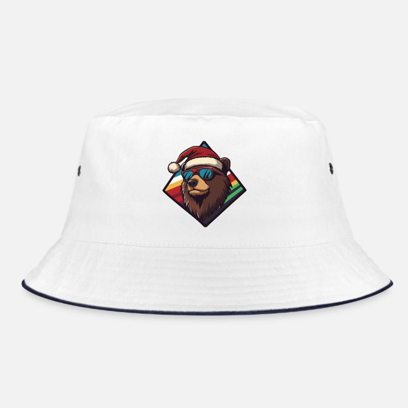 Winter Bear with Santa Hat Bucket Hat