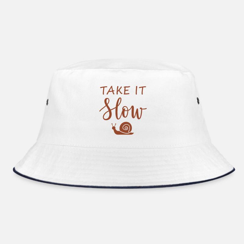 Take it slow Mach langsam mit Schnecke Bucket Hat