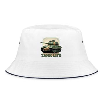 Tank Life Camouflage Tank Graphic - Bucket Hat - white/navy - Front